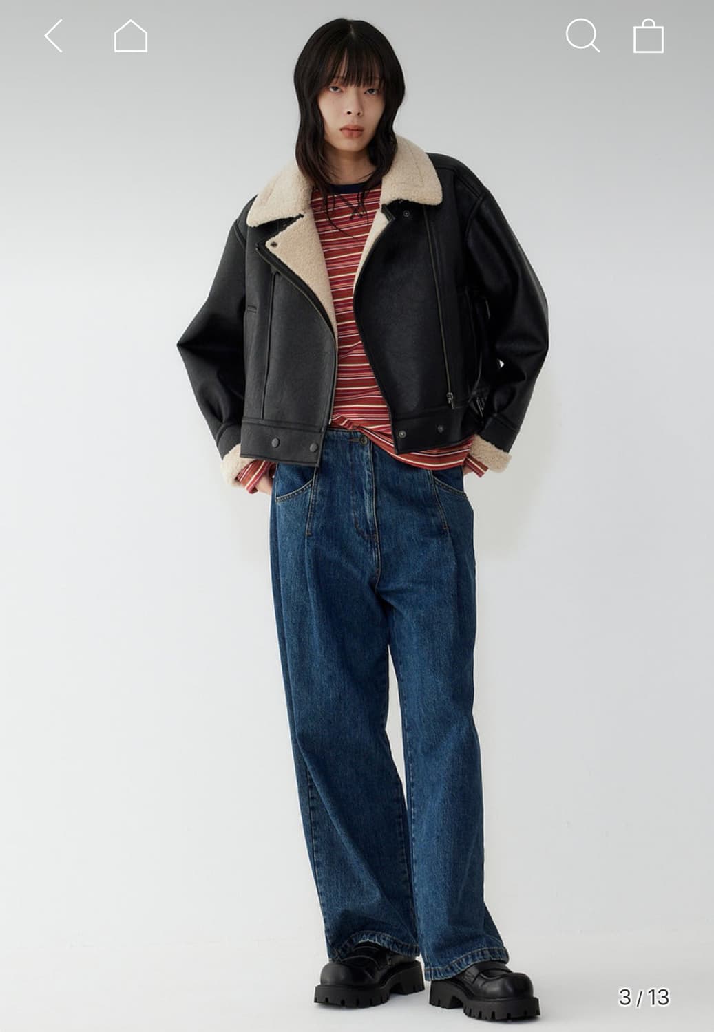 스튜디오 톰보이 배색라인신세틱 무스탕 상품이미지3