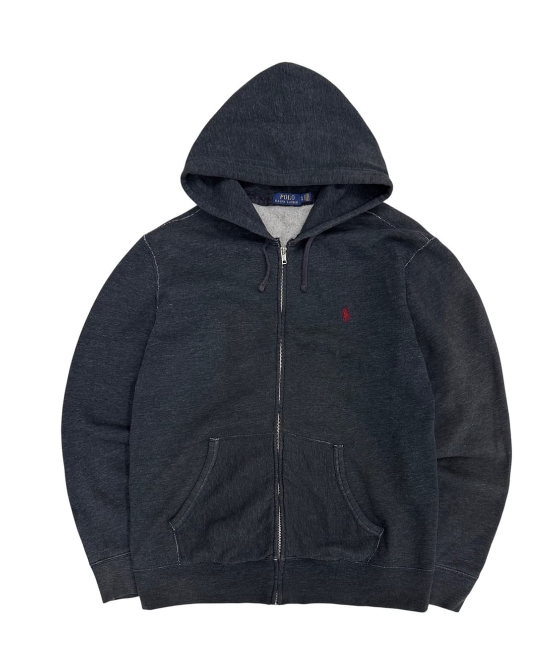 폴로 빈티지스타일 후드집업 차콜 (XL~2XL) 상품이미지1