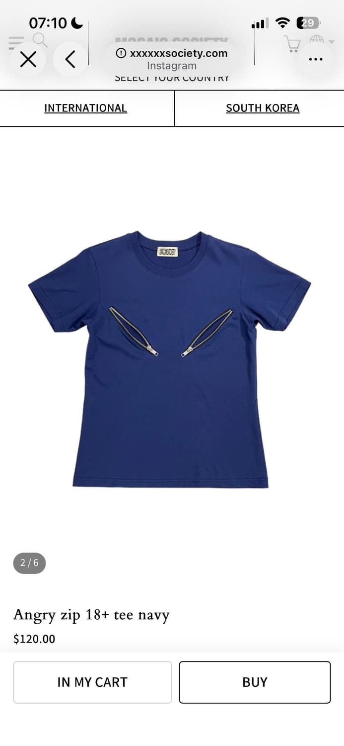 모자이크소사이어티 Angry zip 18+ tee navy  상품이미지1