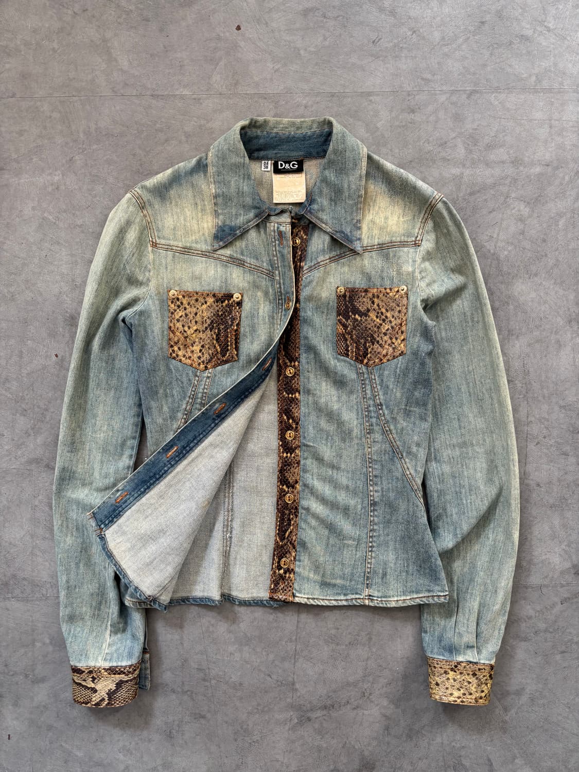 D&G 돌체앤가바나 파이톤 데님 웨스턴 셔츠 상품이미지4