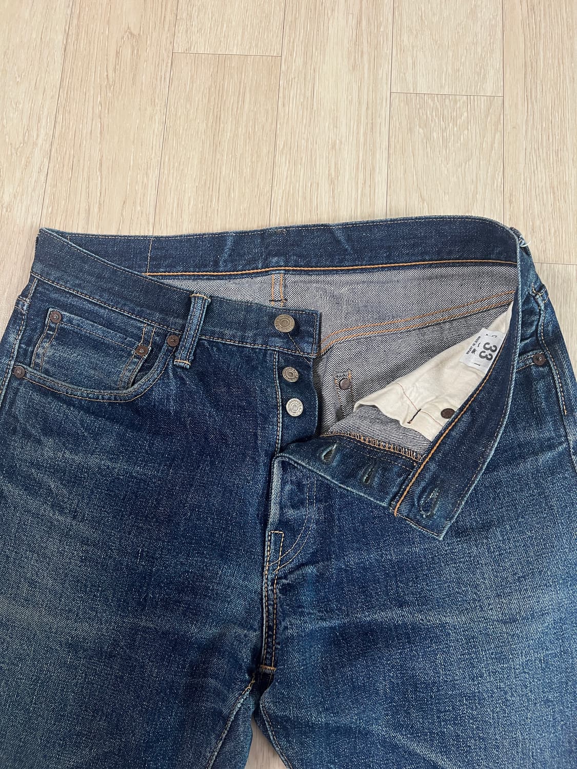 웨어하우스 800 페이드 셀비지 데님 팬츠 33 / 32  상품이미지6