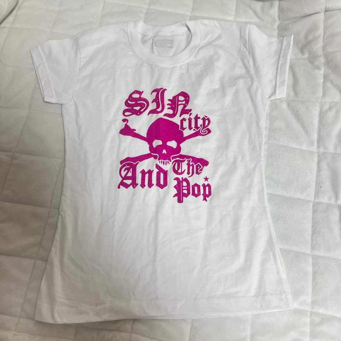 시티앤더팝 핑크해골 반팔티 상품이미지5