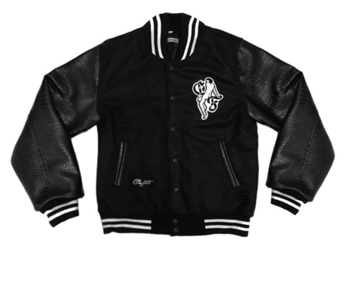  604service 바시티자켓 블랙 L  상품이미지2