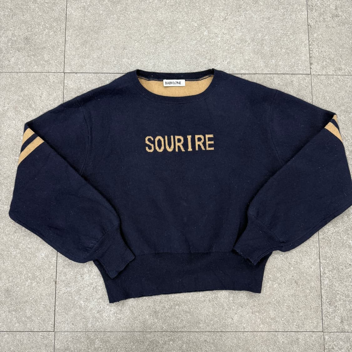 바빌론 레터링 니트 맨투맨 상품이미지5