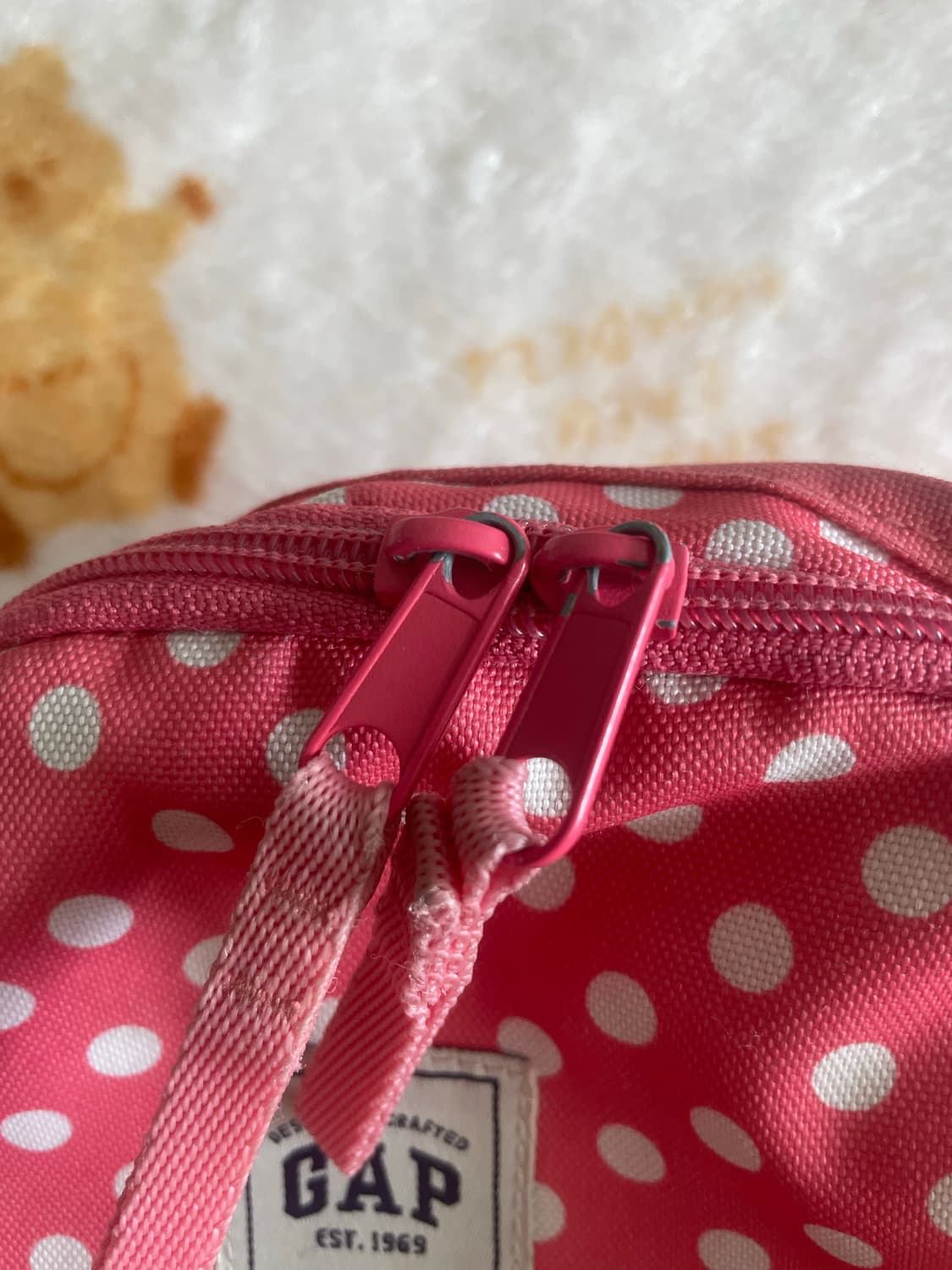 모리걸 빈티지 갭 gap 핑크 도트 백팩 💗🤍 상품이미지5