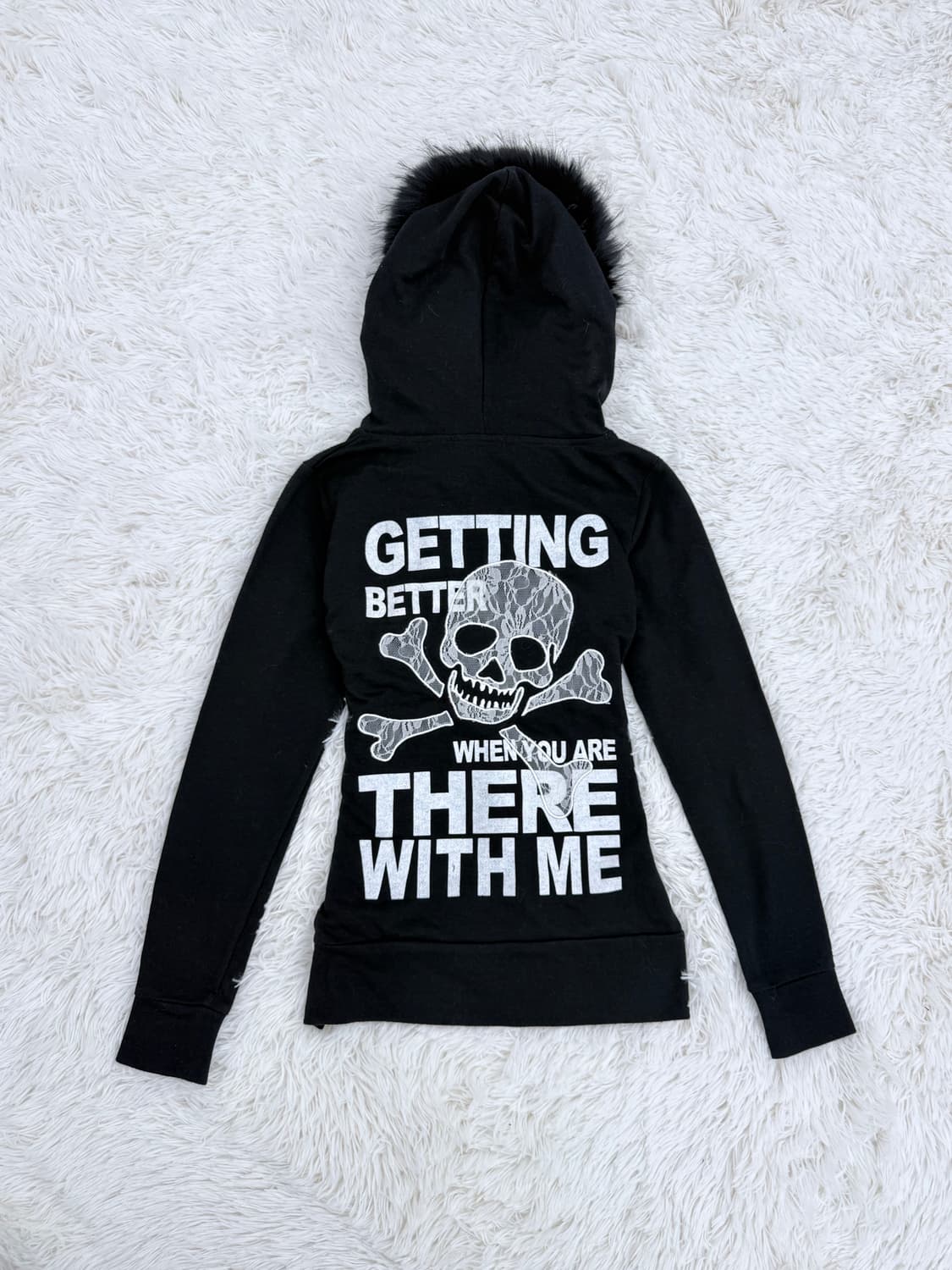 다크 스컬 퍼 후드집업 상품이미지1