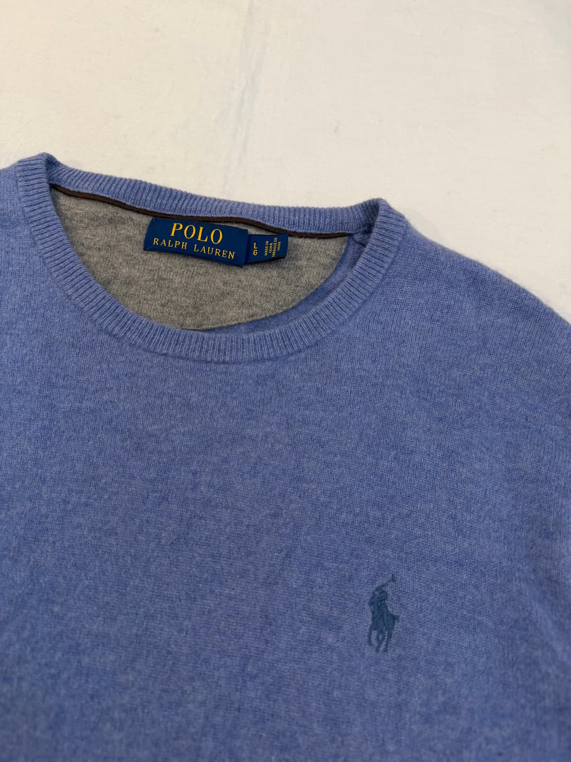 폴로 랄프로렌 라운드넥 울 니트 스카이블루 상품이미지2