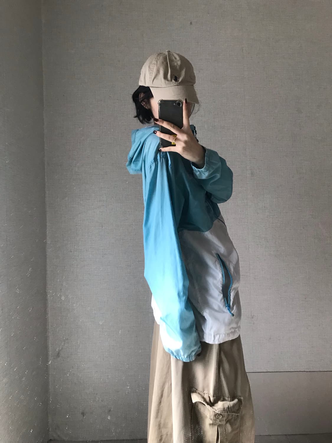 노페 연하늘 화이트 바람막이 상품이미지2