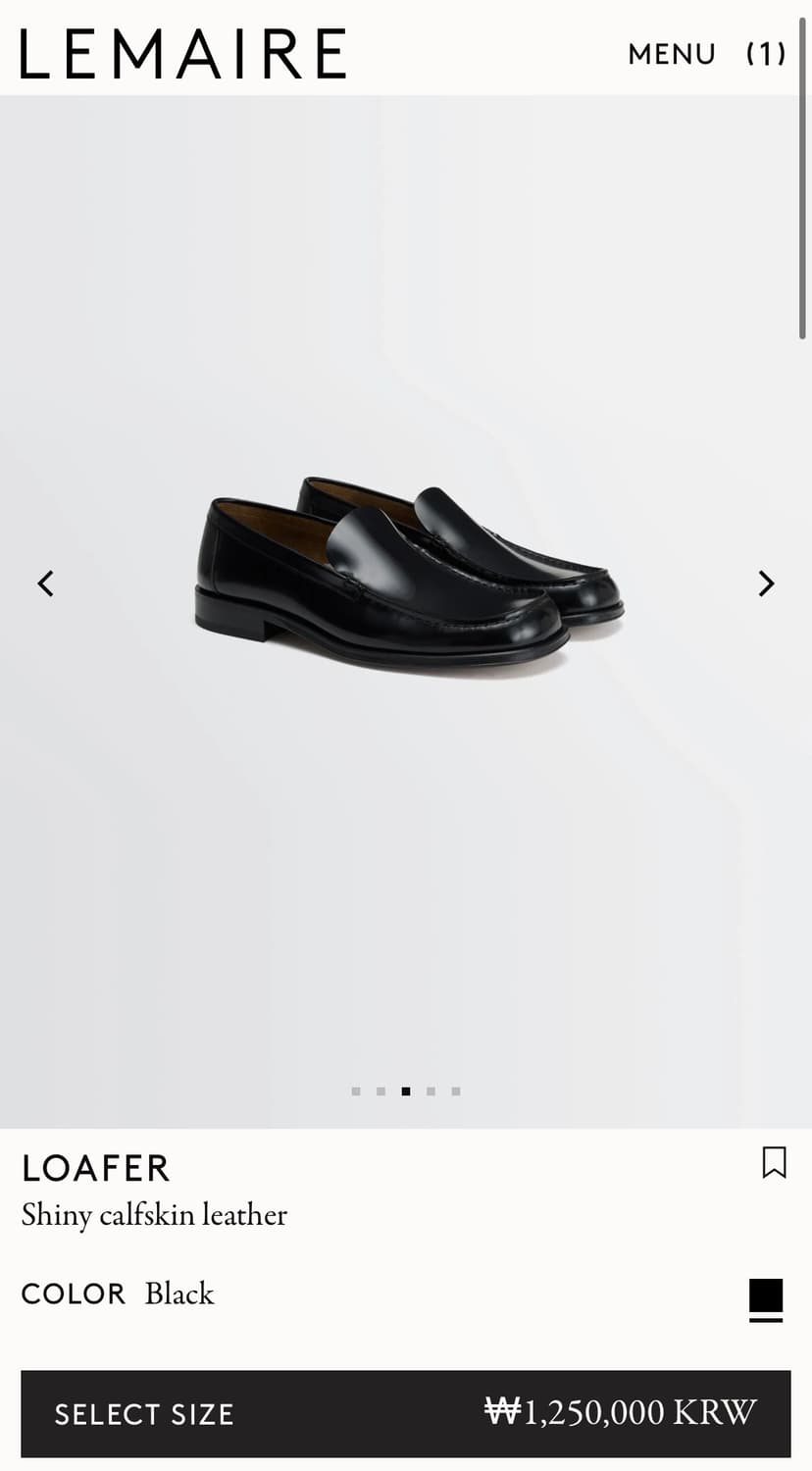 [40,42,43]르메르 25fw 로퍼/블랙 상품이미지6