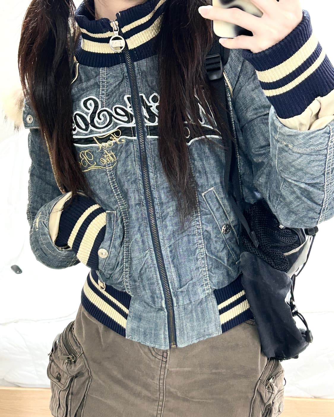 MLB 90's 화이트삭스 울프죠 데님 점퍼 상품이미지3