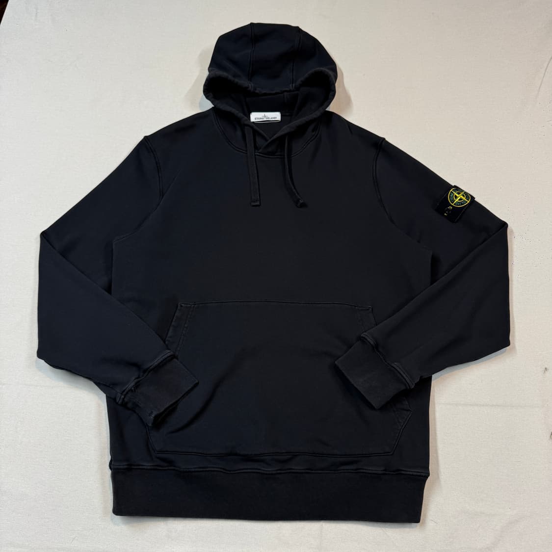 XXL) 스톤아일랜드 와펜 블랙 스웨트 후드티 상품이미지1