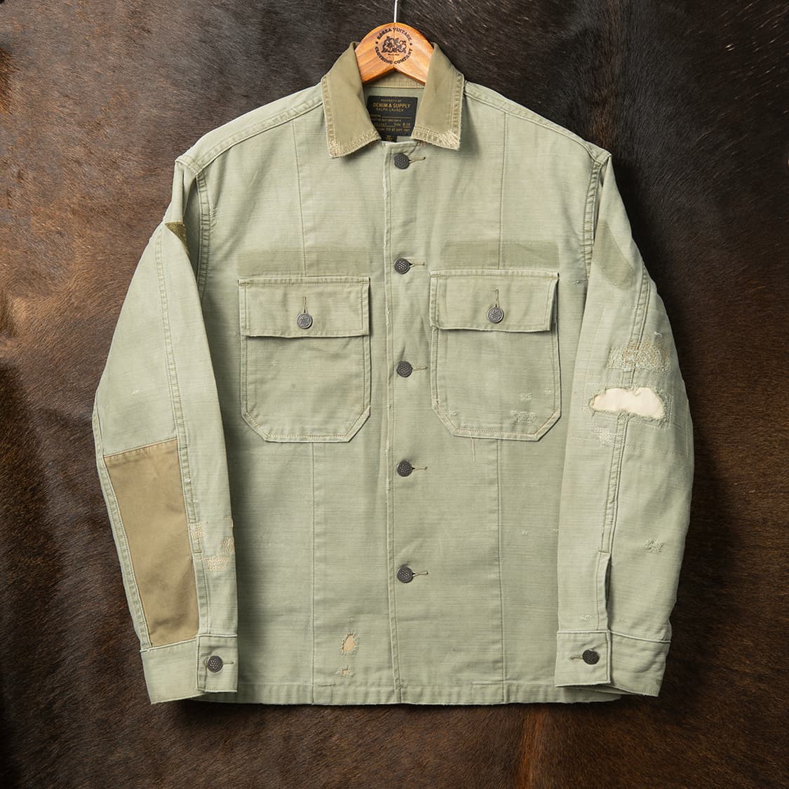 [S] 데님앤서플라이 13스타 밀리터리 데미지 리페어 자켓  상품이미지1
