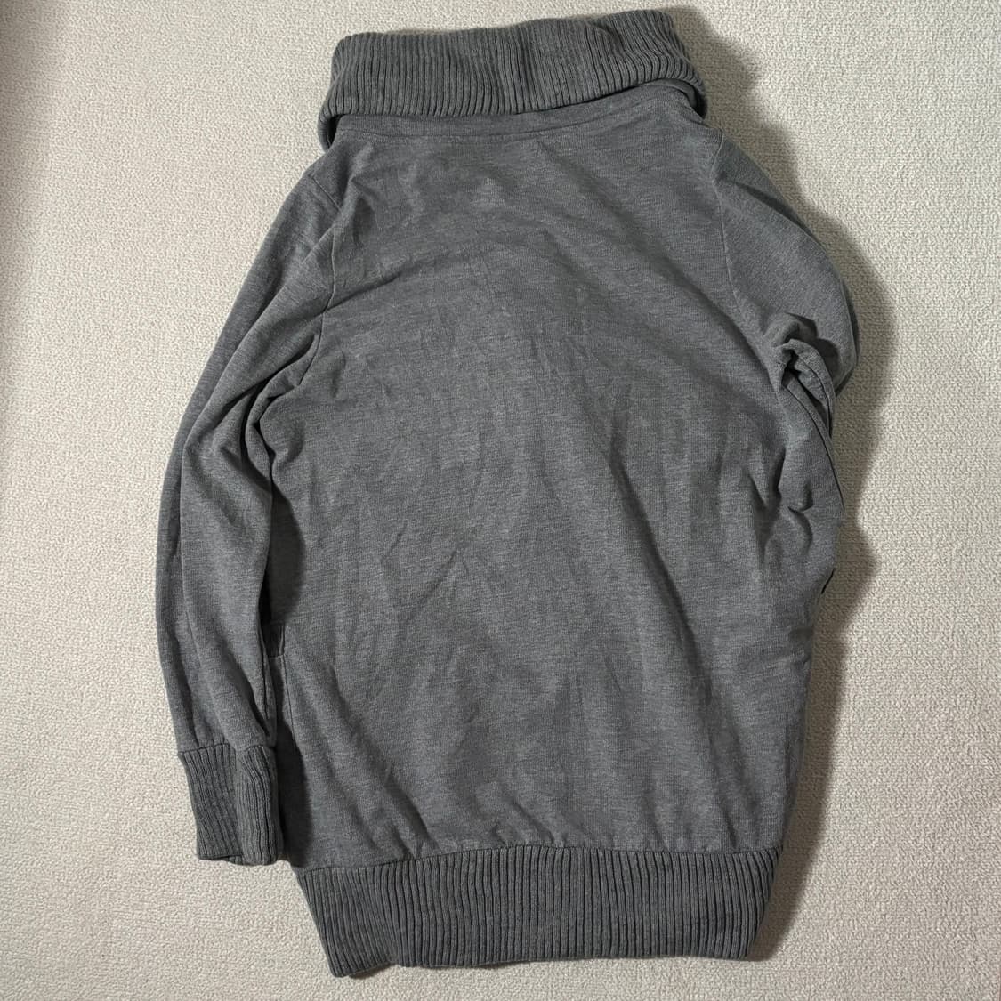 일본빈티지 BEGUM 니트 포인트 롱 집업 상품이미지5