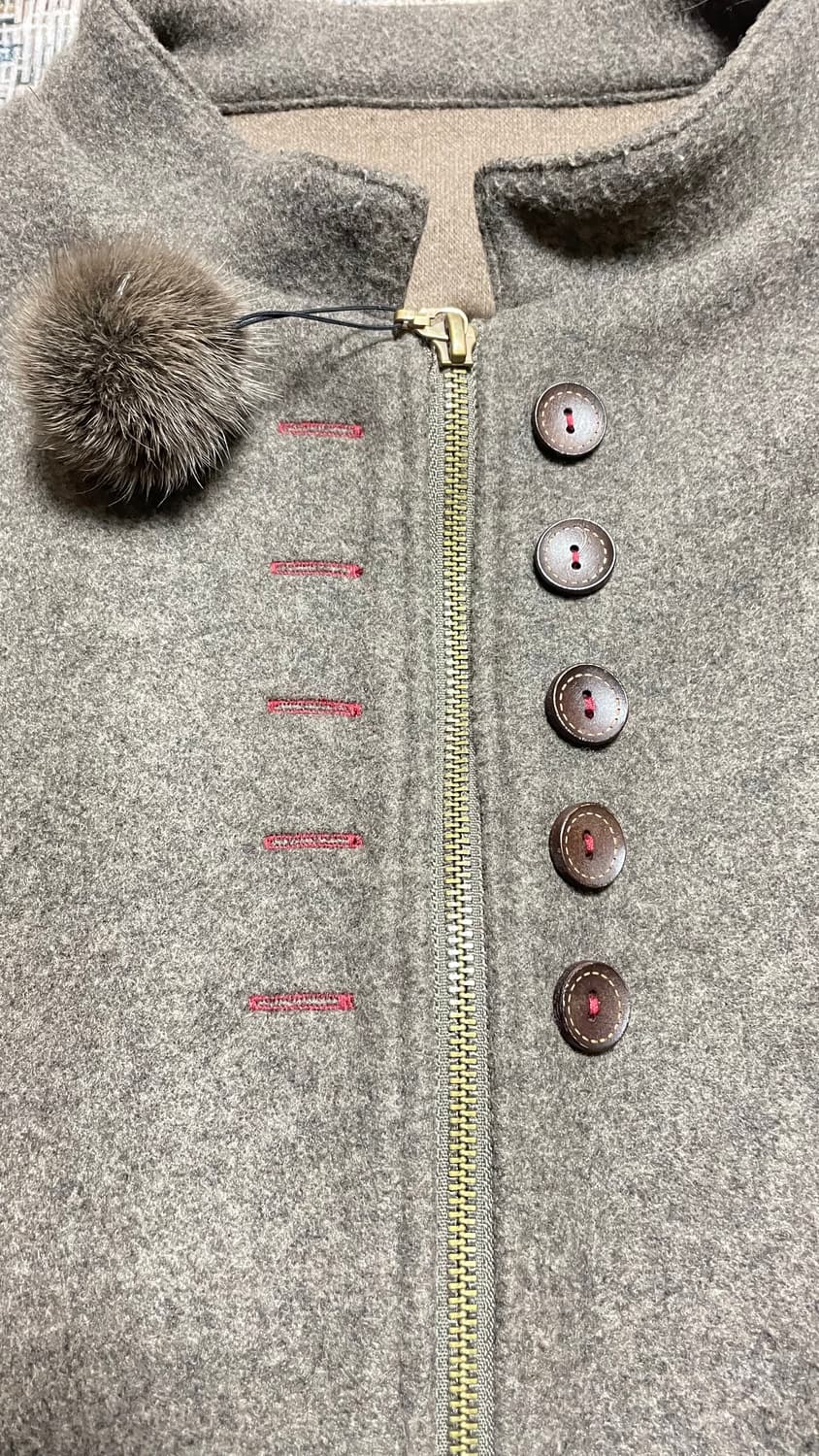 JPN 00s 일본 빈티지 Y2K 모리걸 울 믹스 집업 니트 가디건 상품이미지8