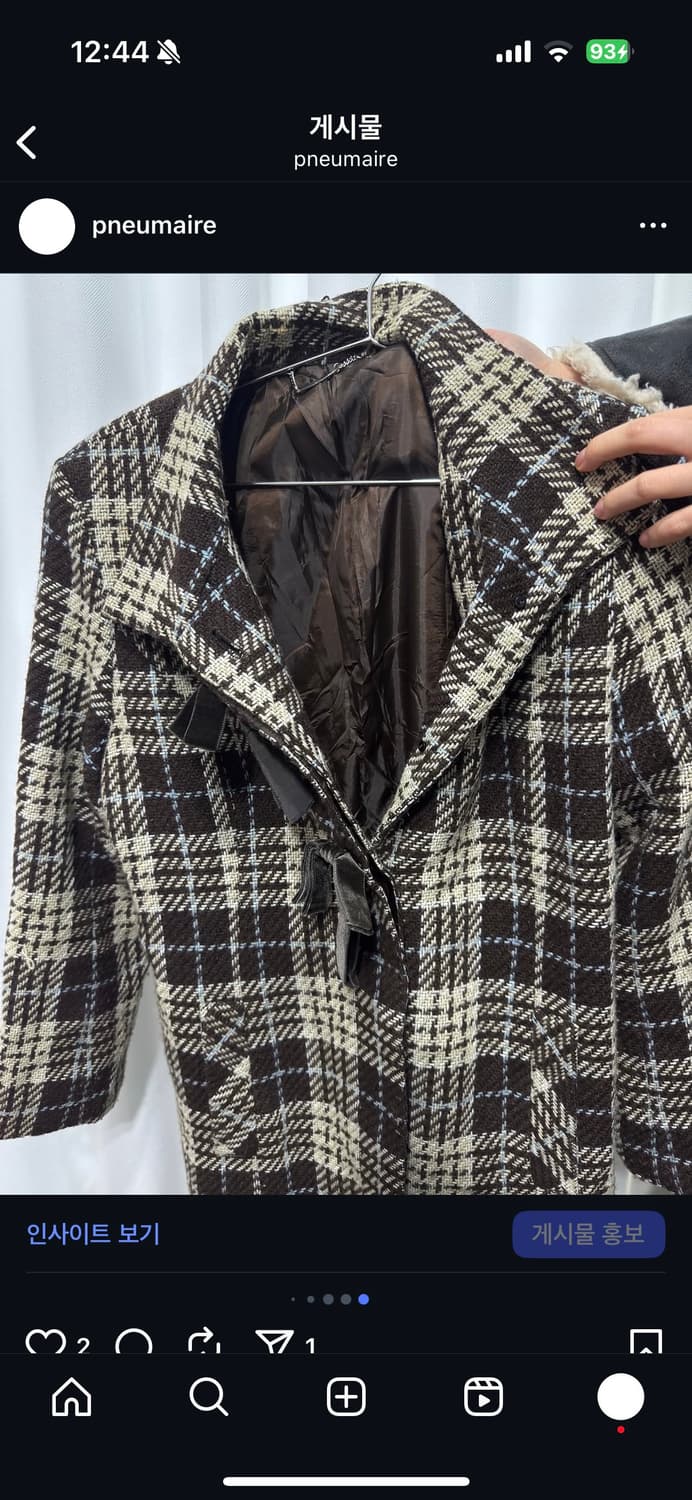 check ribbon wool coat 상품이미지9