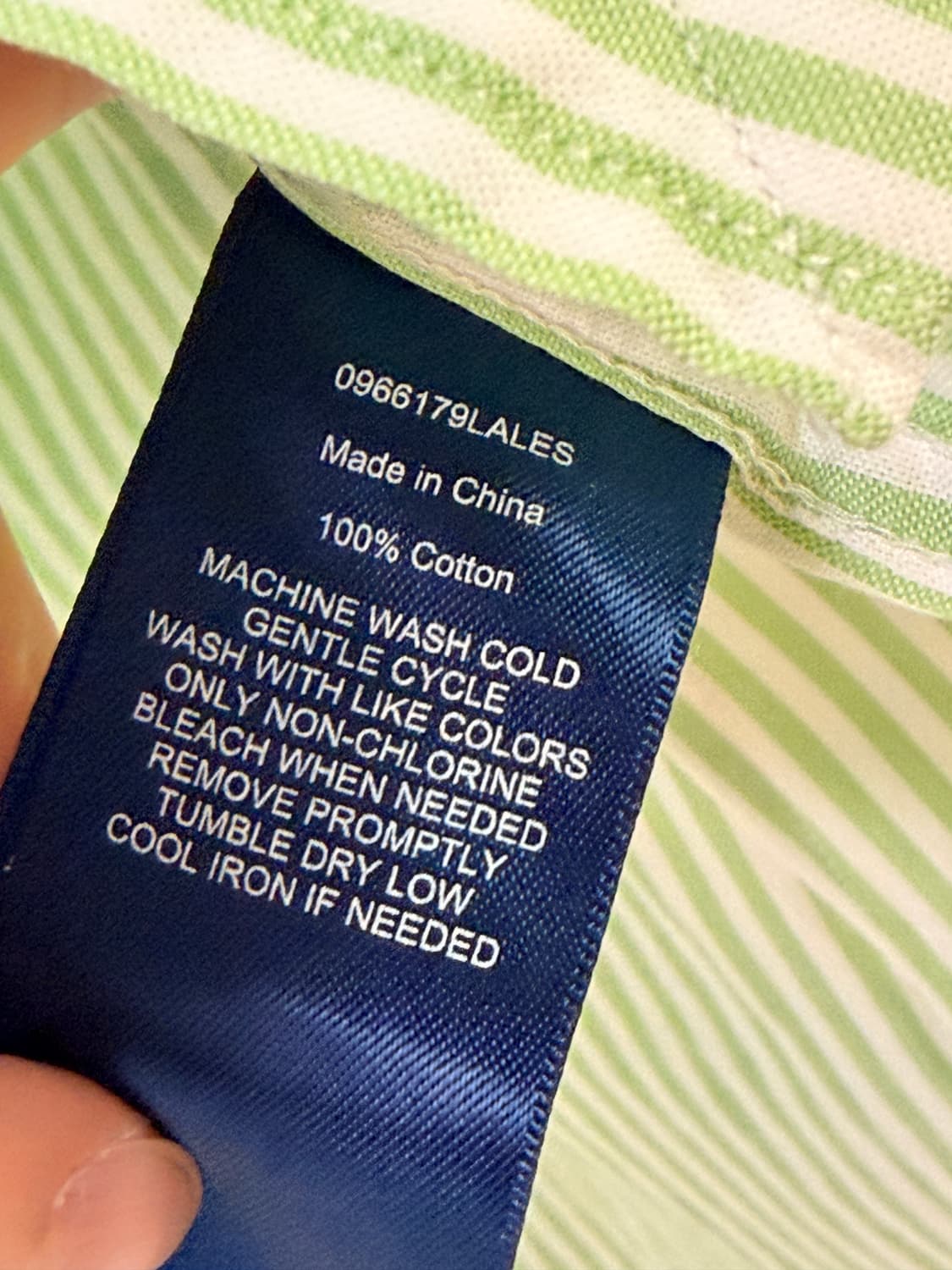 RALPH LAUREN 그린 스트라이프 슬림핏 셔츠 상품이미지4
