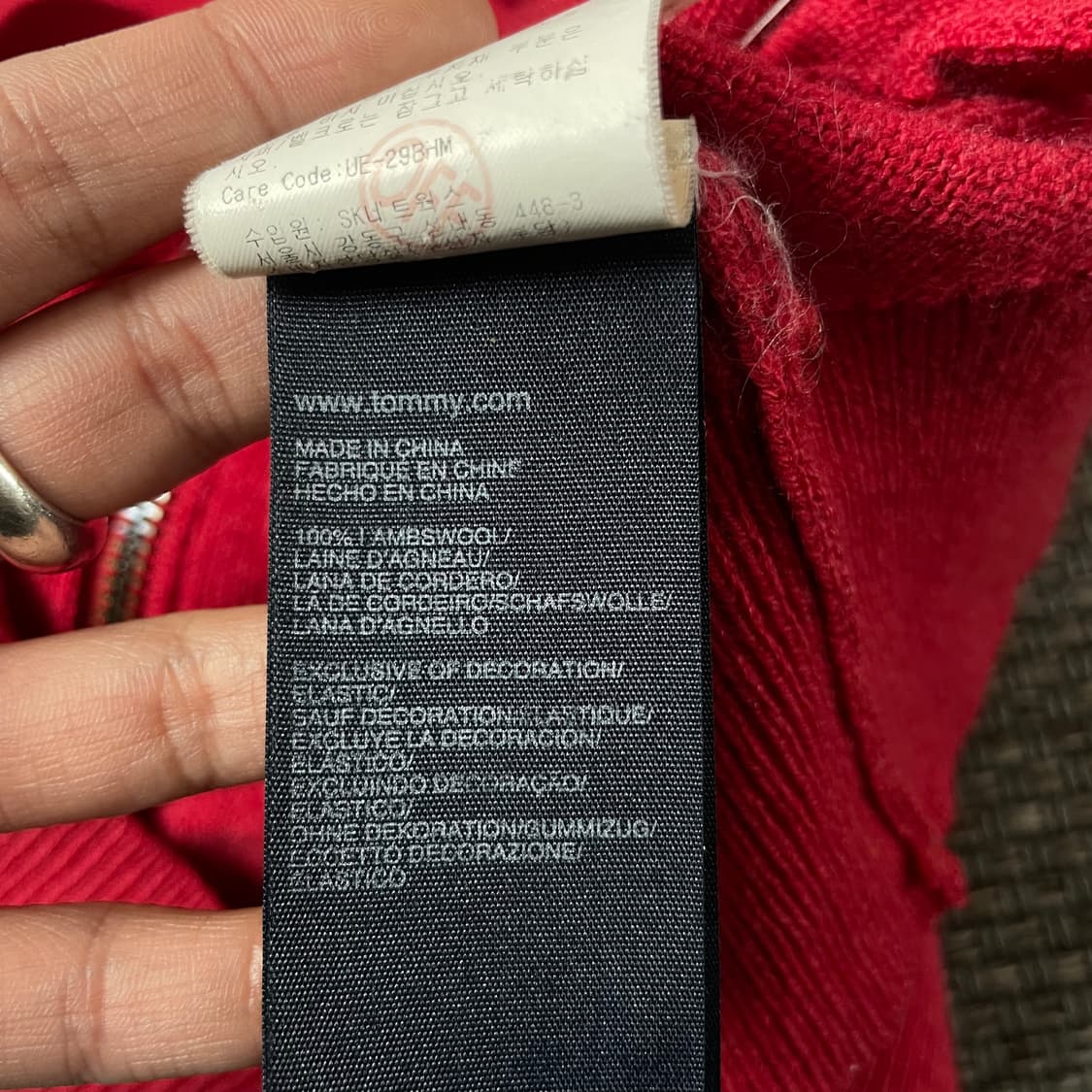 타미힐피거 레드 램스울 니트 집업 M 상품이미지6