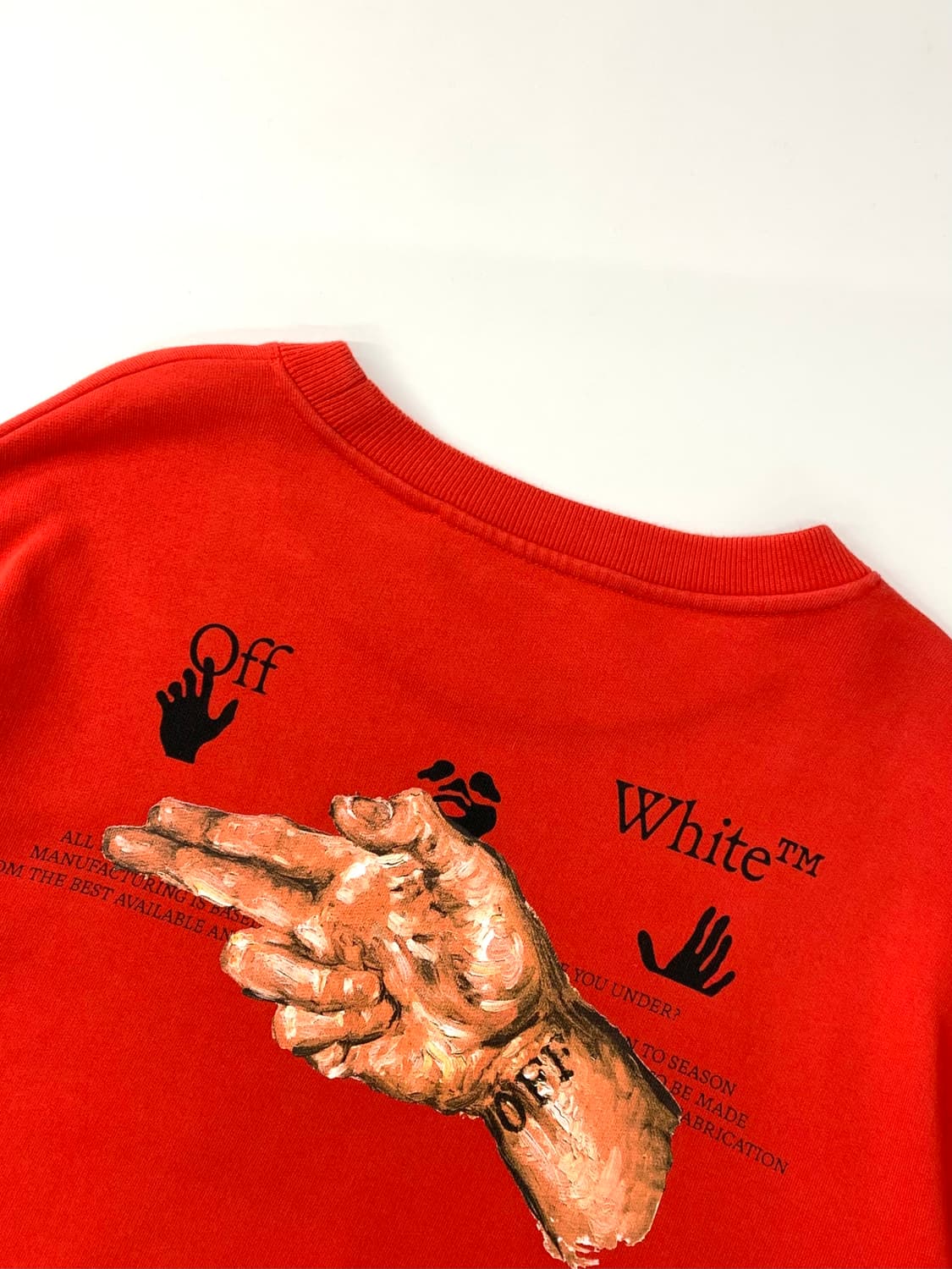 Off white 오프화이트 레드 핑거 맨투맨 상품이미지1