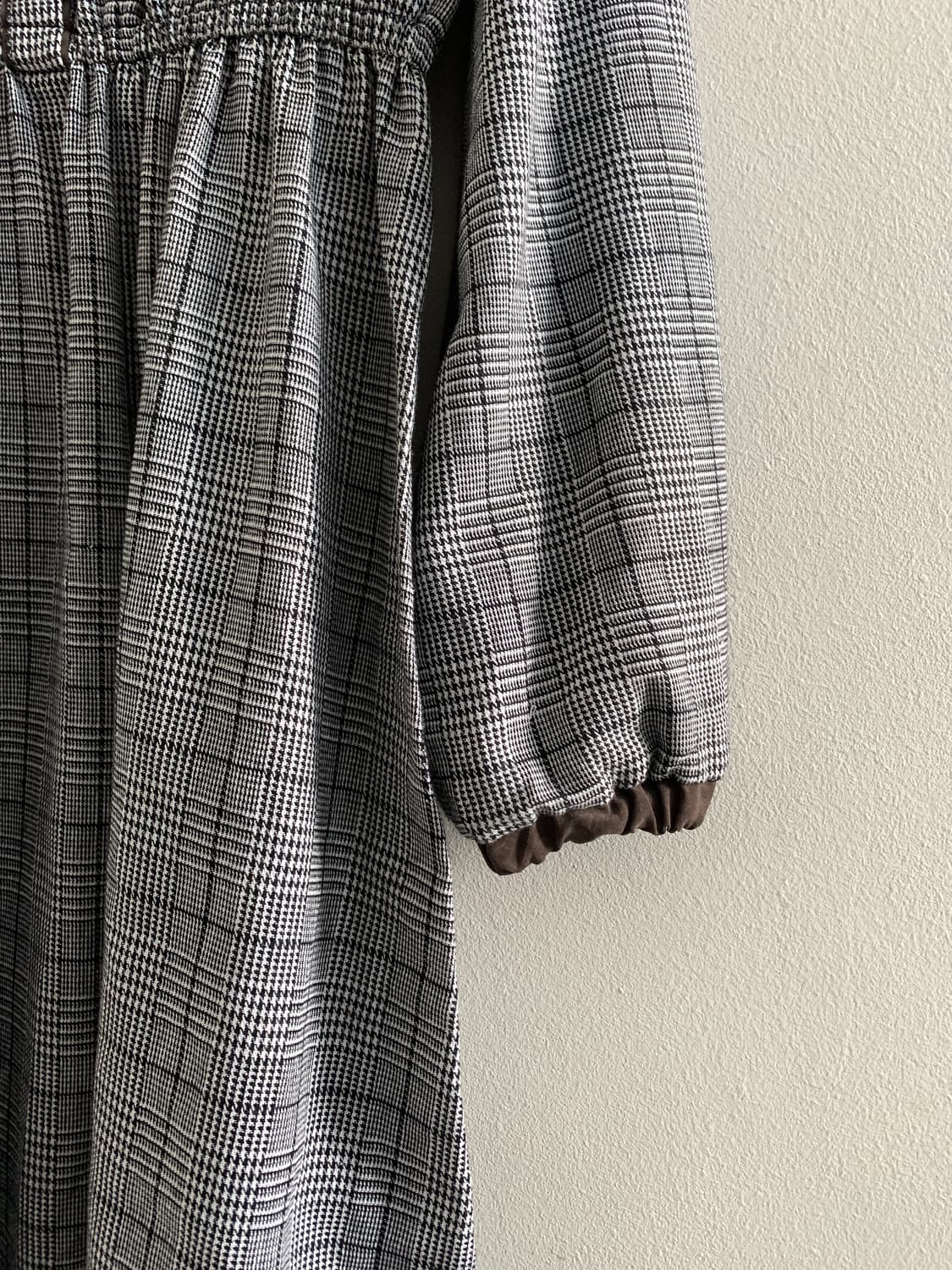 Check gold button dress 상품이미지5