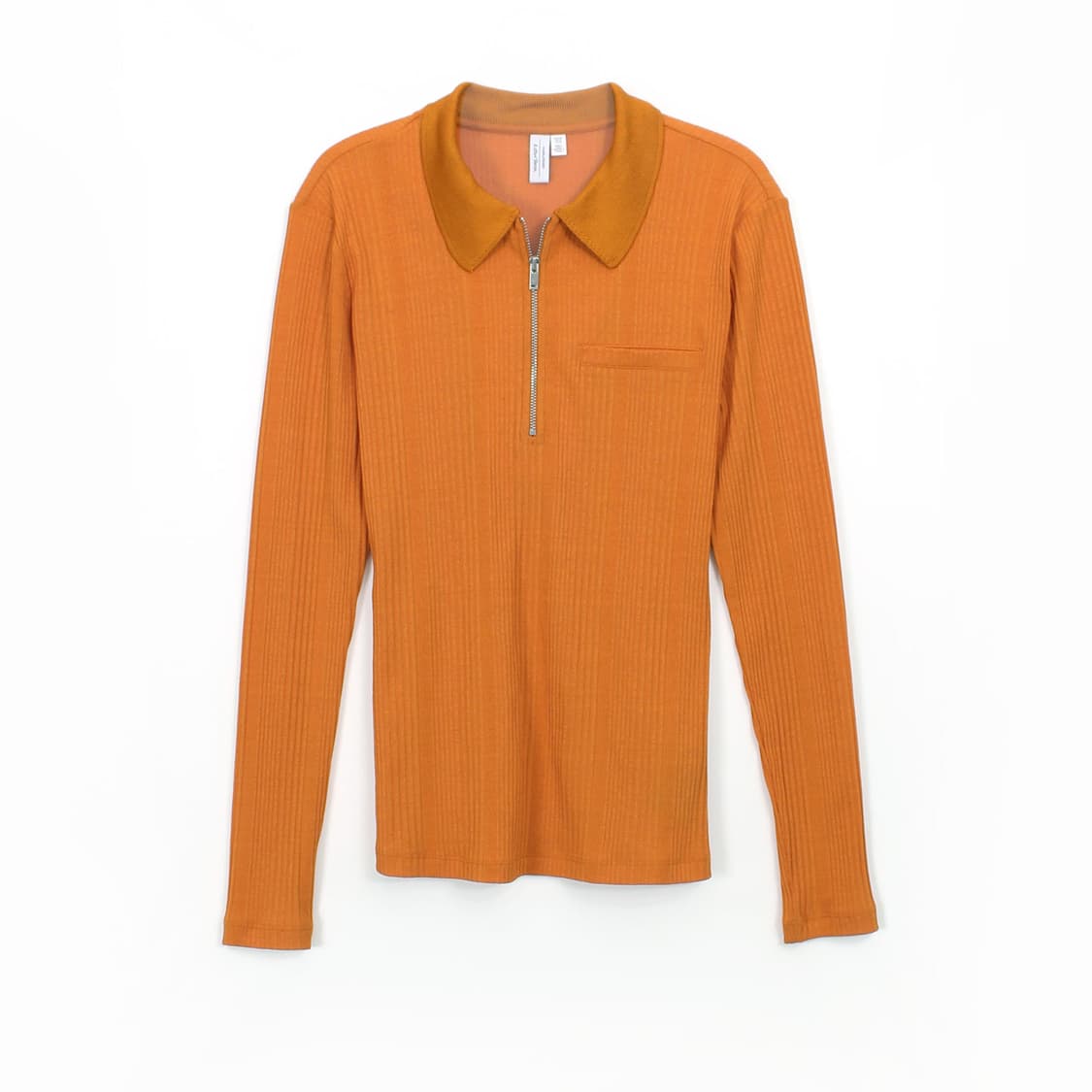 앤아더스토리즈 오렌지 골지 반집업 니트 상품이미지2