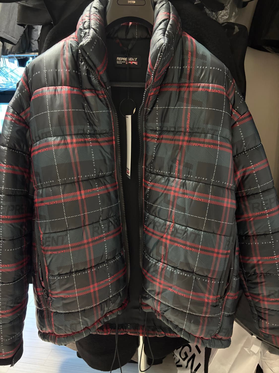 [M] 리프리센트 버블 자켓 타탄 체크 패딩 상품이미지4