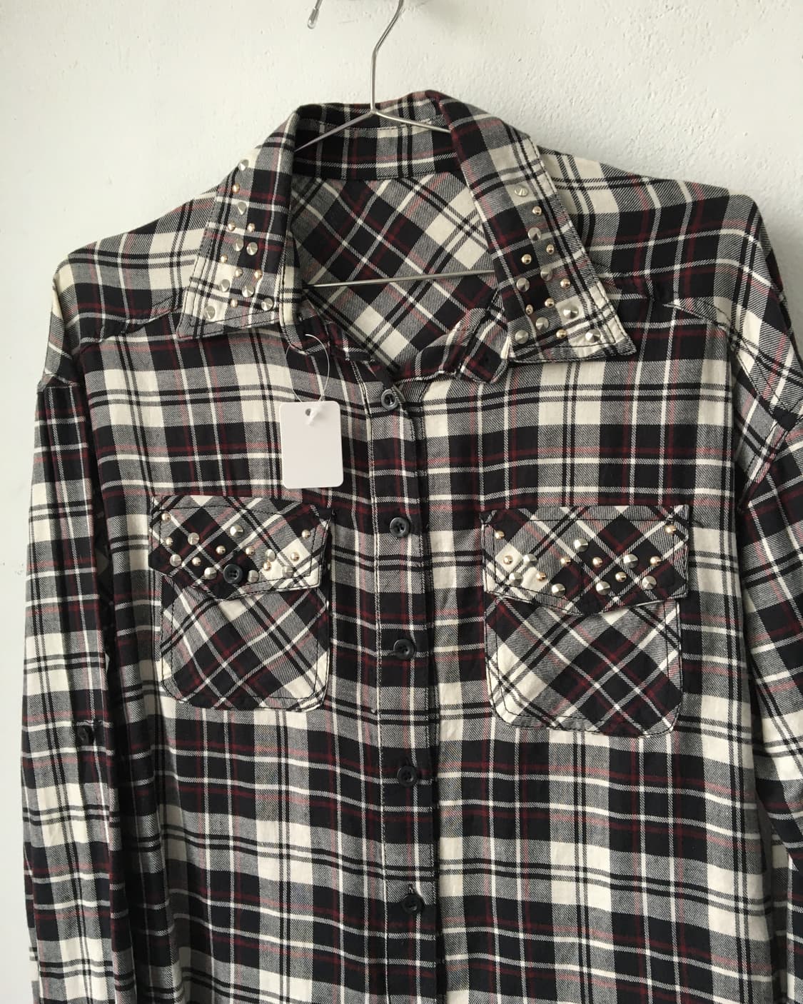 Stud point check pattern shirt 상품이미지4
