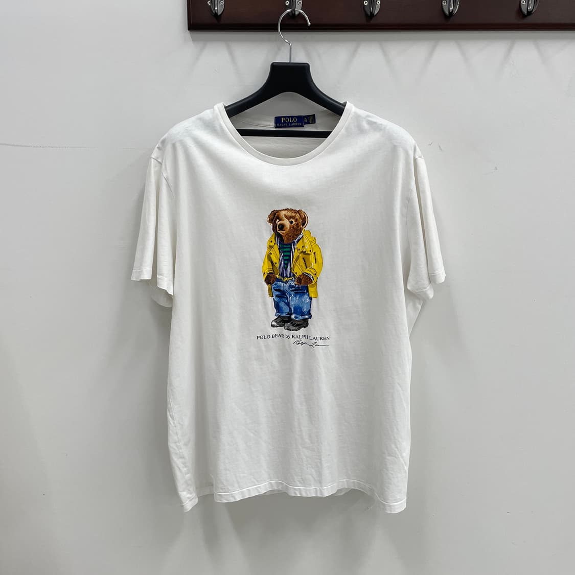 폴로 랄프로렌 공용xl 베어 로고 화이트 반팔 티셔츠 상품이미지1