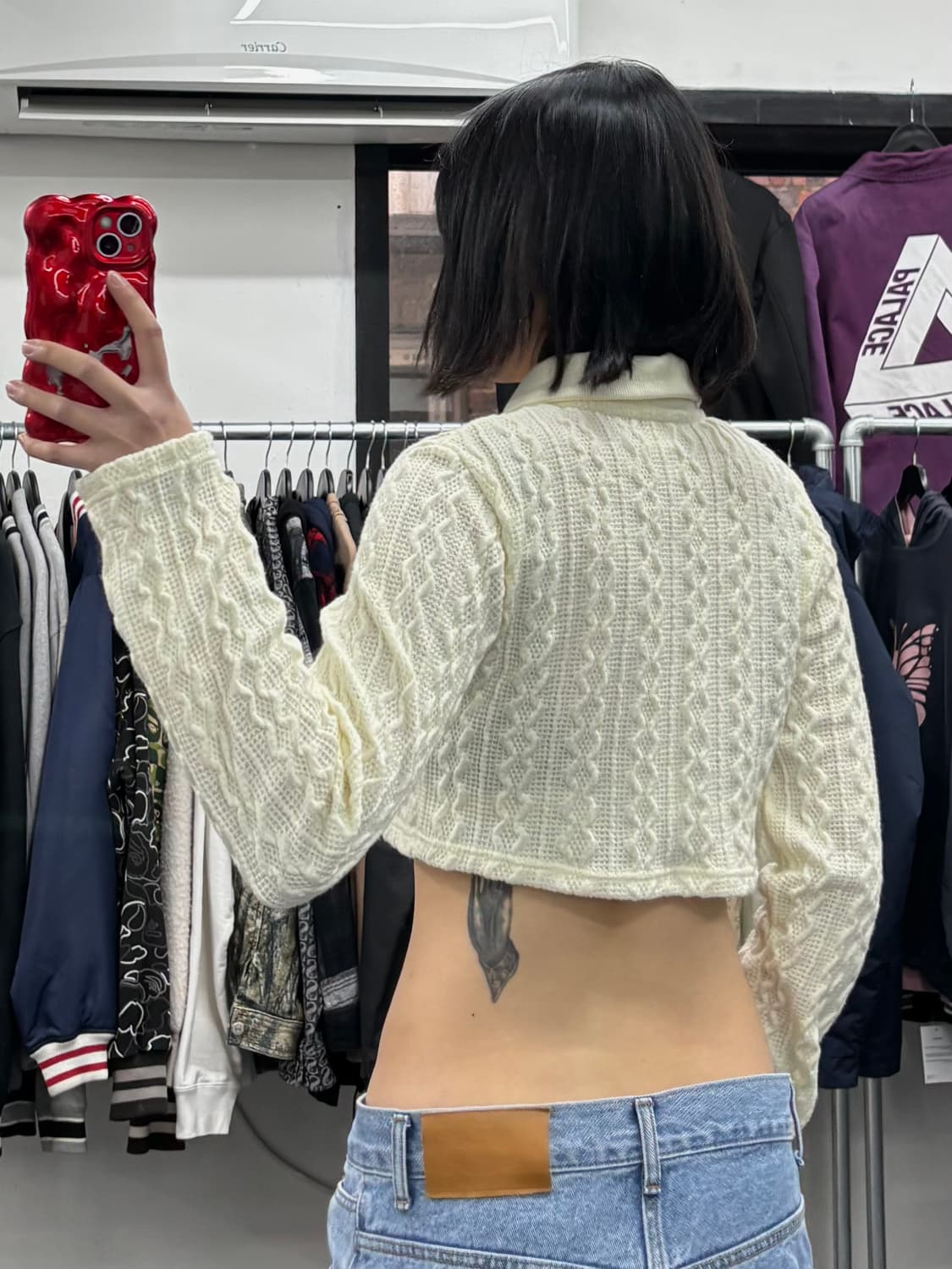 엑스걸 크롭 니트 가디건 상품이미지5