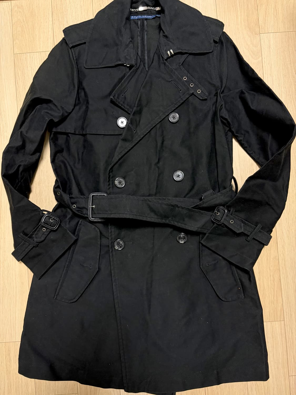 폴로 백화점판 블랙 트렌치코트 44-55 상품이미지1