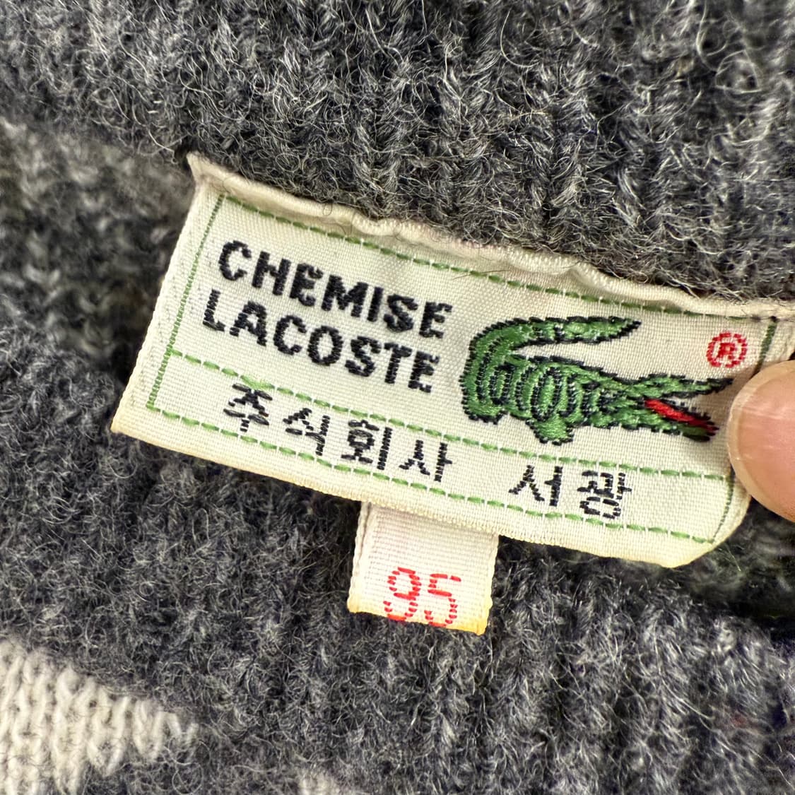 [정품/95] 라코스테 아가일 체크 니트 스웨터 b10 상품이미지5