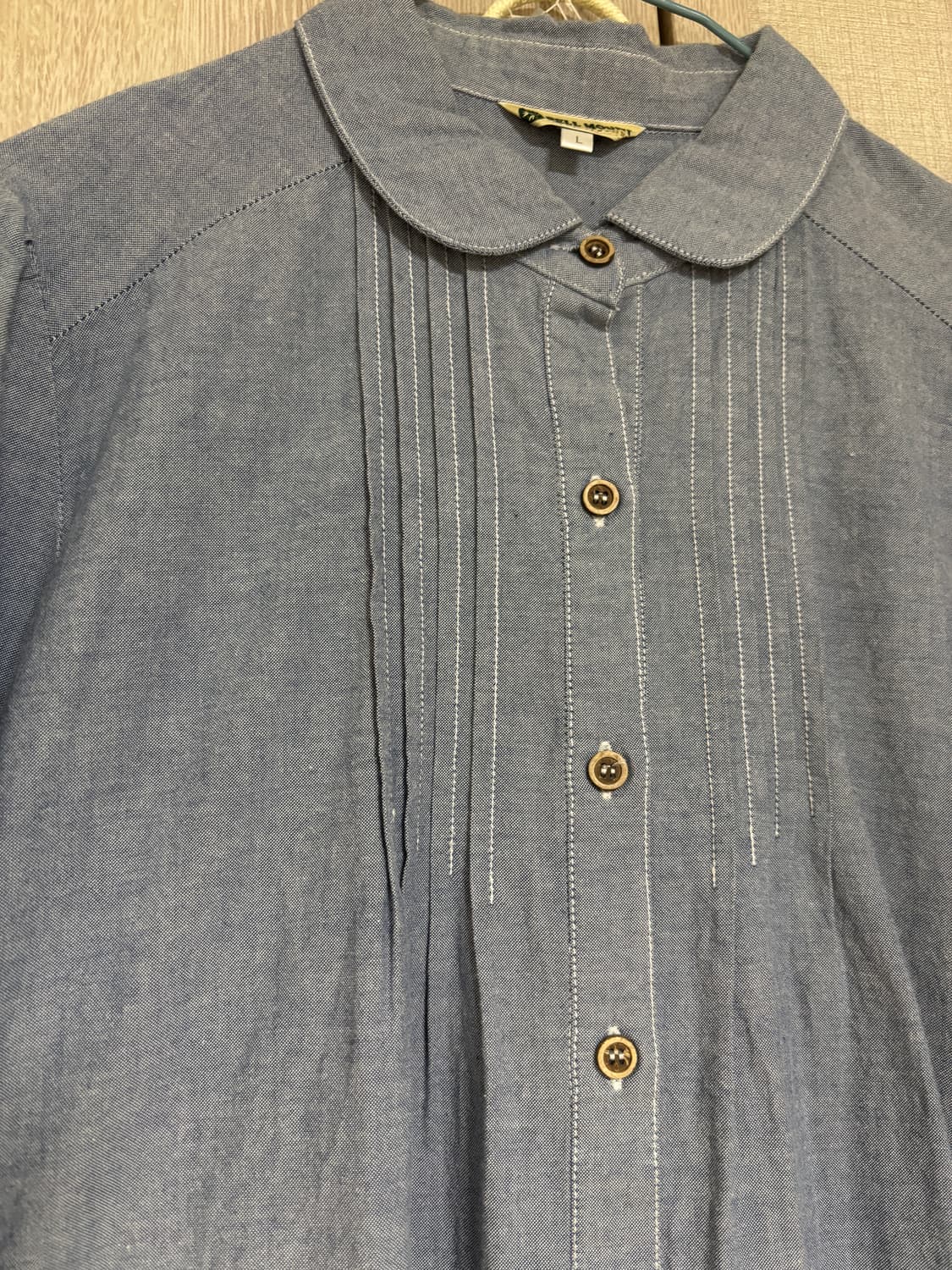 마루 빈티지 모리걸 연청 데님 홍콩 블라우스 상품이미지3