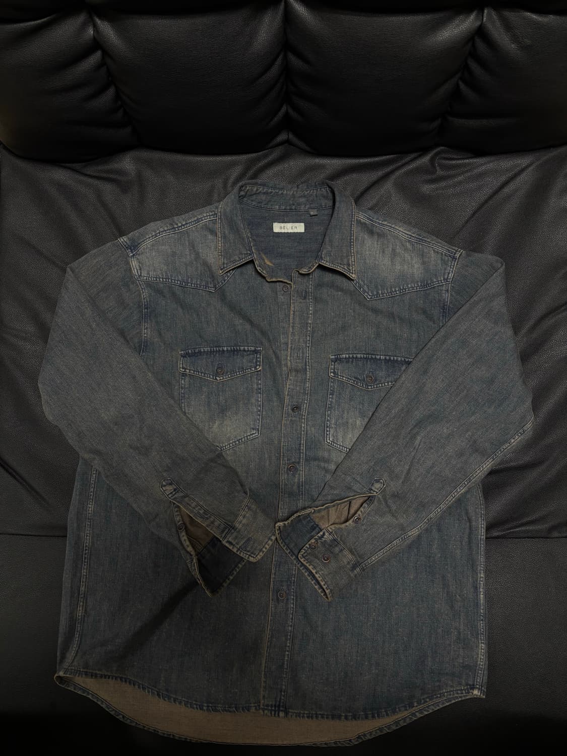 벨리에 세리프 데님 셔츠 - 스모크 인디고 [판매] 상품이미지3