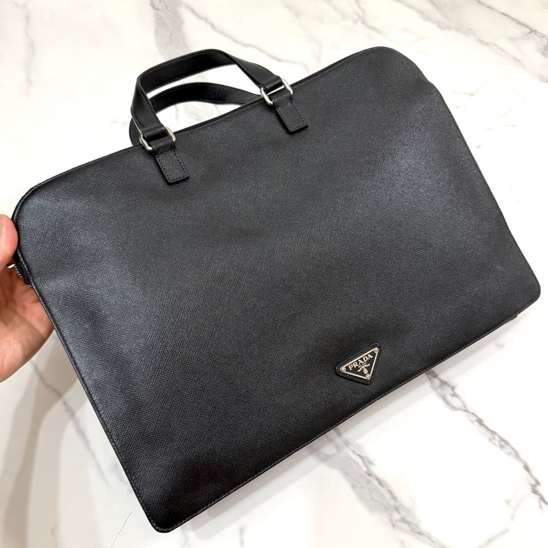 프라다 삼각로고 사피아노 레더 브리프케이스 서류가방 블랙 VR0023 상품이미지2