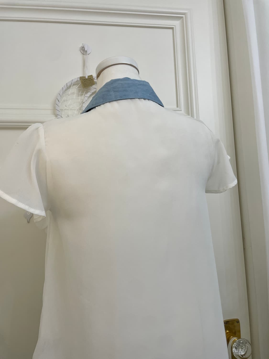 ivory denim point lace blouse 상품이미지4