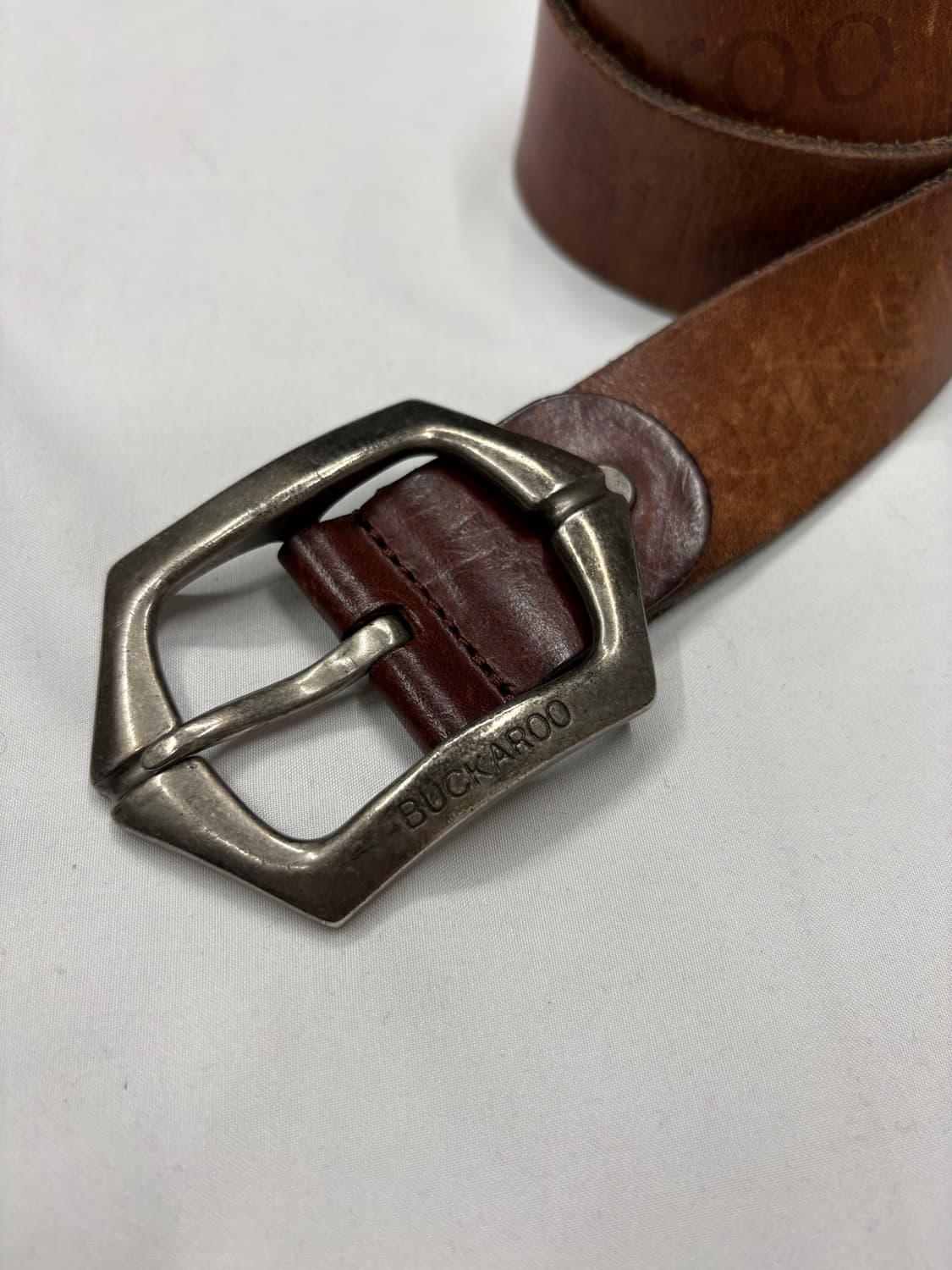 Buckaroo 버커루 웨스턴 브라운 레더 버클 벨트 상품이미지2