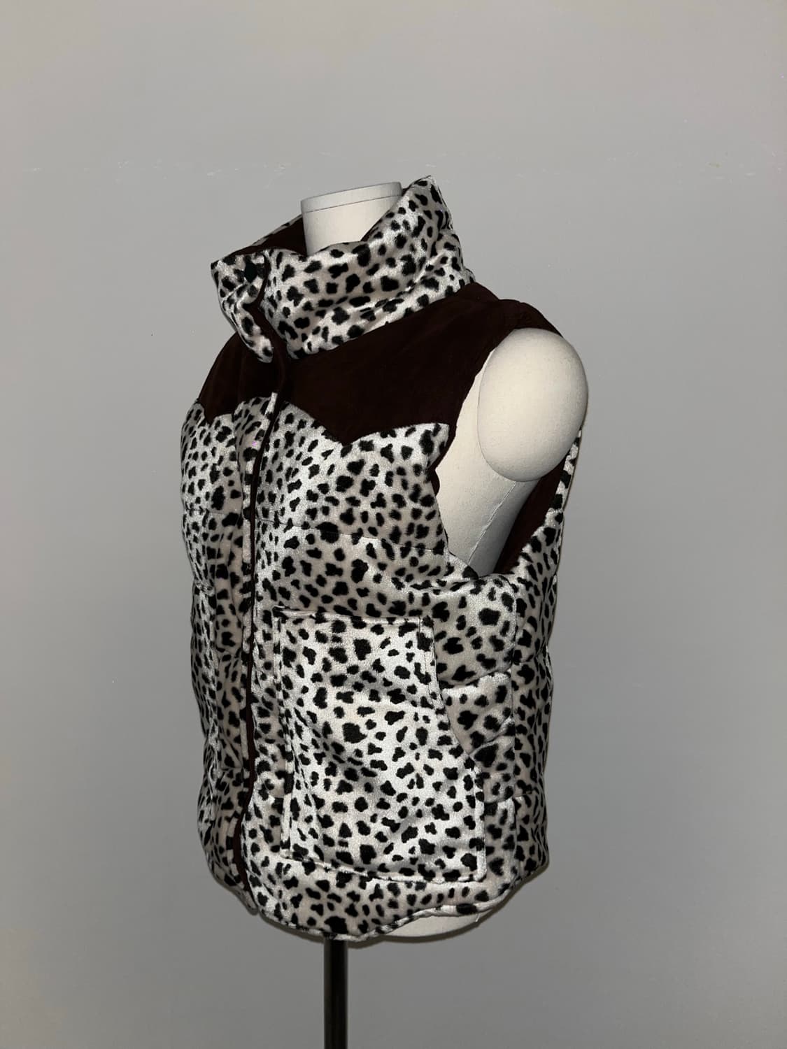 leopard print padded vest 상품이미지3