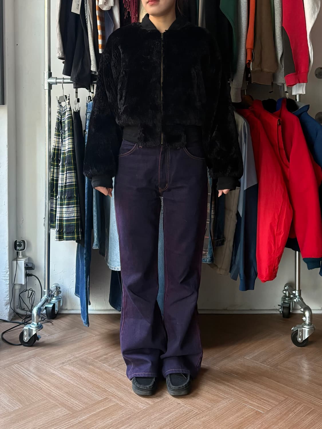 Early 90s Kenzo Jeans 퍼 봄버자켓 상품이미지2