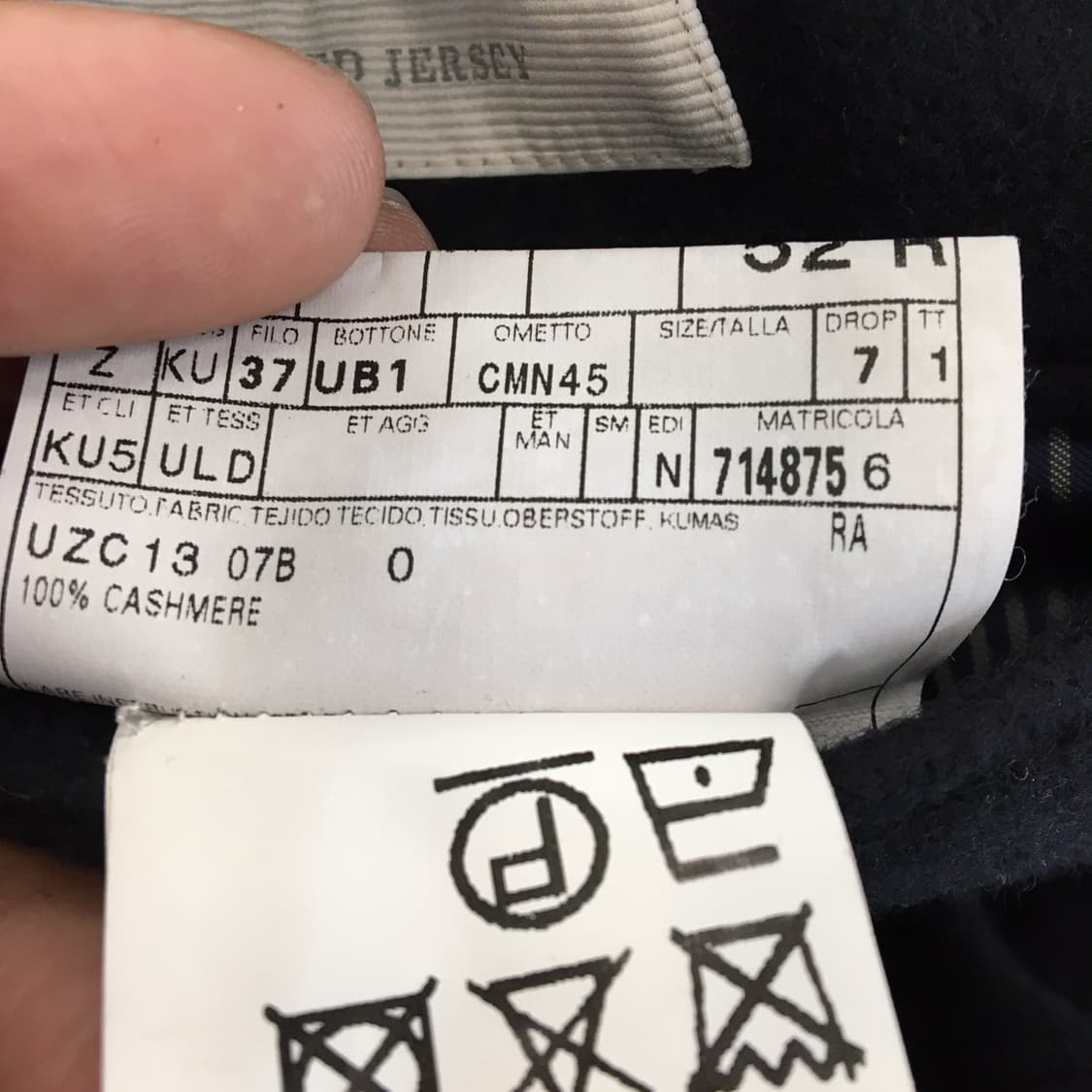 에르메네질도제냐 캐시미어 100% 모직 콤비자켓 105  상품이미지10