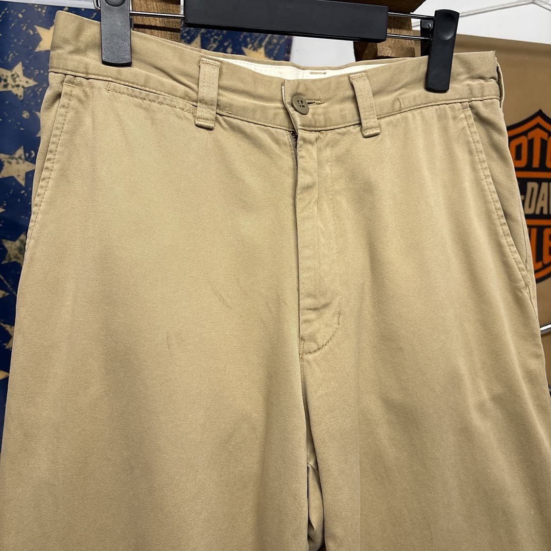 90s 쇼트 클래식 오피서 치노팬츠 플랫프론트 베이지 N769 상품이미지3