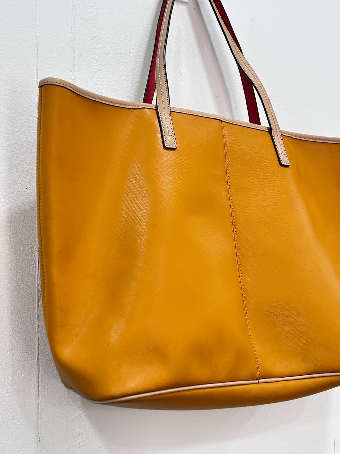 코치 Coach 사피아노 레더 쇼퍼백 숄더백 토트백 키링 머스터드 컬러 상품이미지5