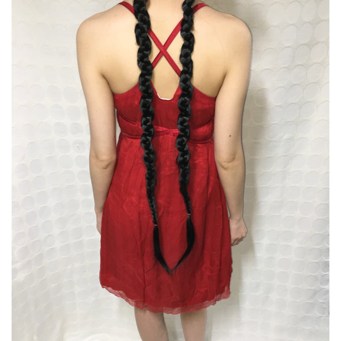 아르마니 레드 실크 원피스 상품이미지3