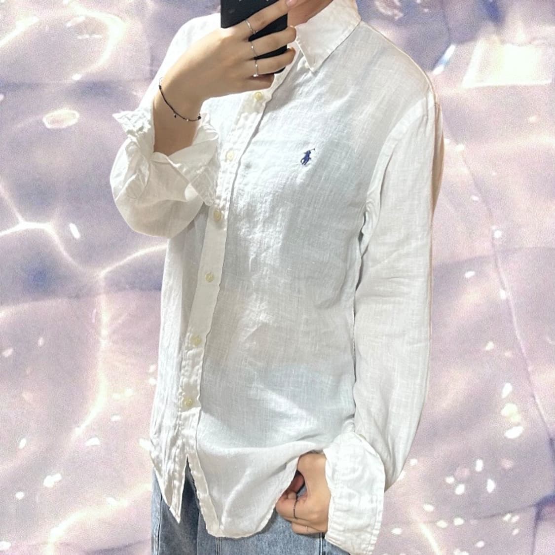 폴로 랄프로렌 신형 린넨 셔츠 화이트 S  상품이미지2