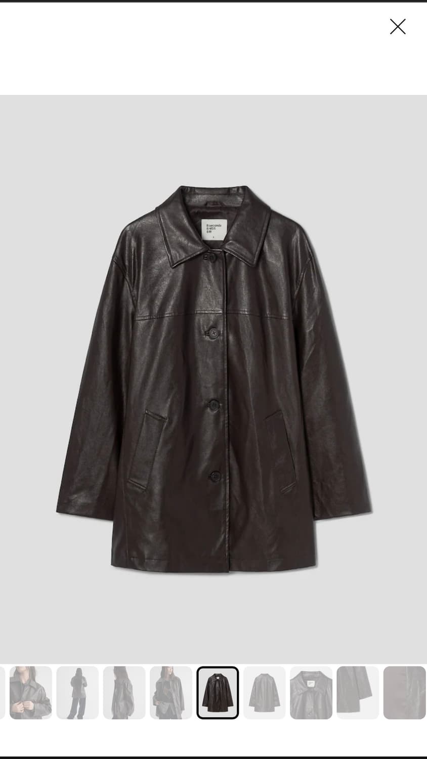 에잇세컨즈 싱글 레더 하프코트 브라운 상품이미지3