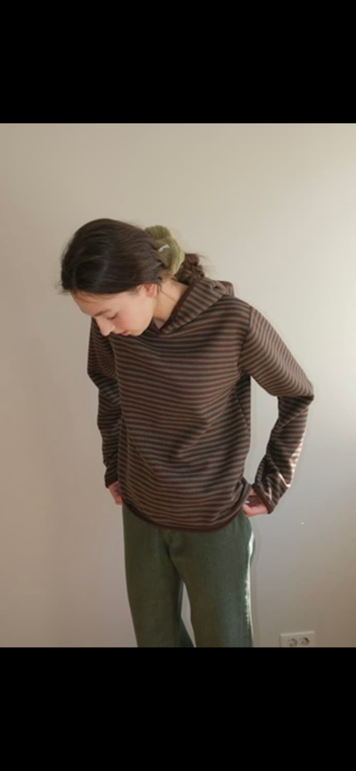 페스토 윈터 스트라이프 후디드 탑 다크 소일 상품이미지3