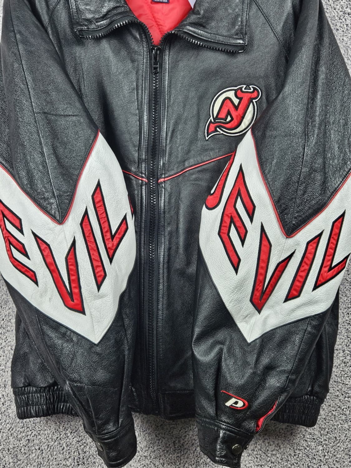 프로플레이어 NHL 뉴저지 데블스 레더 봄버 자켓 ( L )/ 10187 상품이미지6