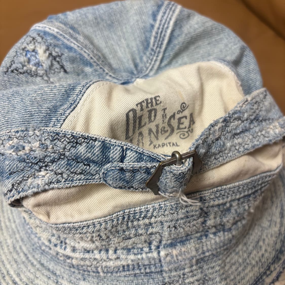 Kapital 캐피탈 노인과 바다 크러쉬 워시드 데님 버킷햇 모자 상품이미지5