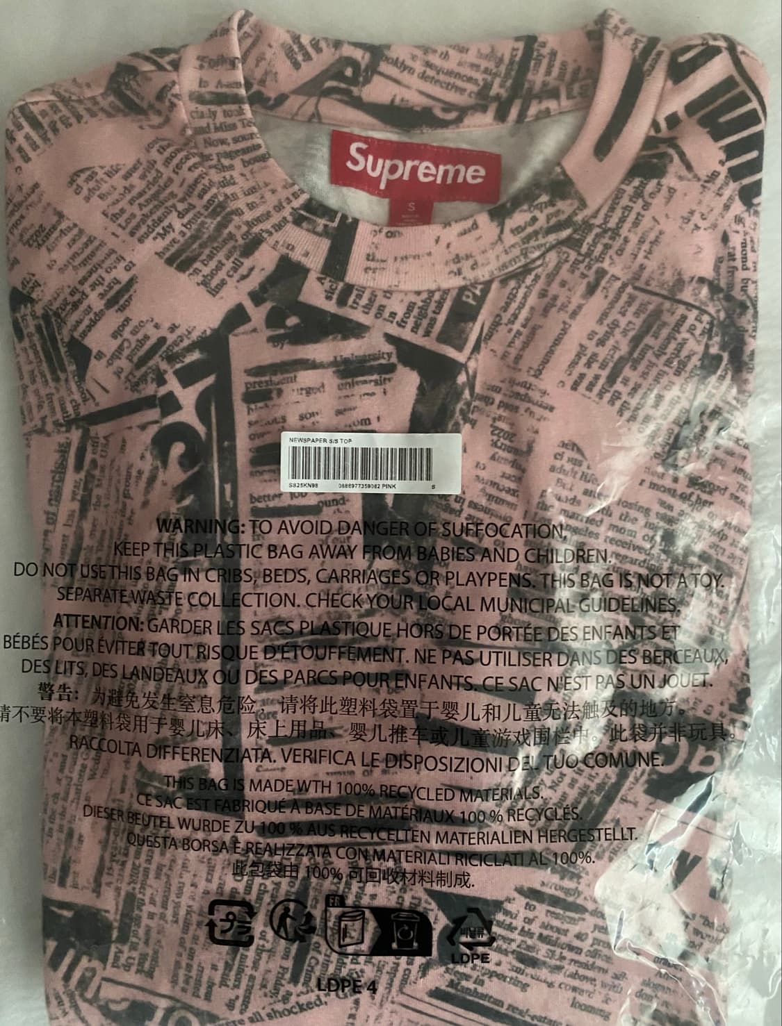 (S)슈프림 25SS Newspaper S/S Top 상품이미지4