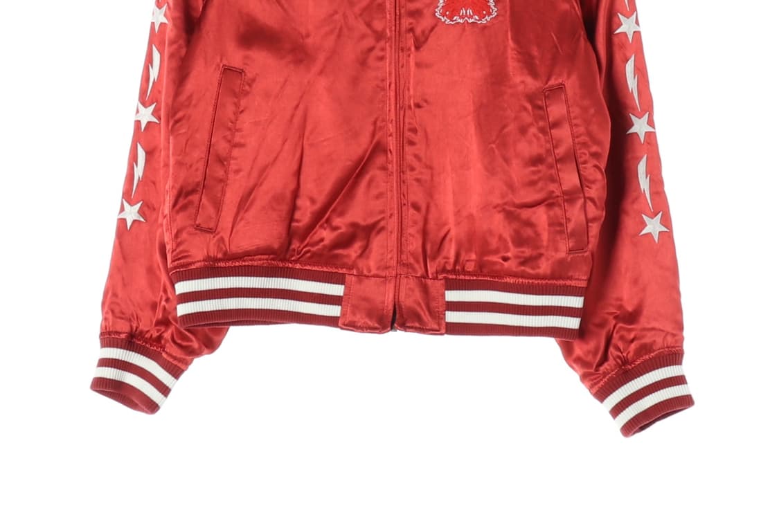 (새상품)[M]히스테릭글래머 새틴 레드 자수 스카잔 블루종 점퍼
 상품이미지3