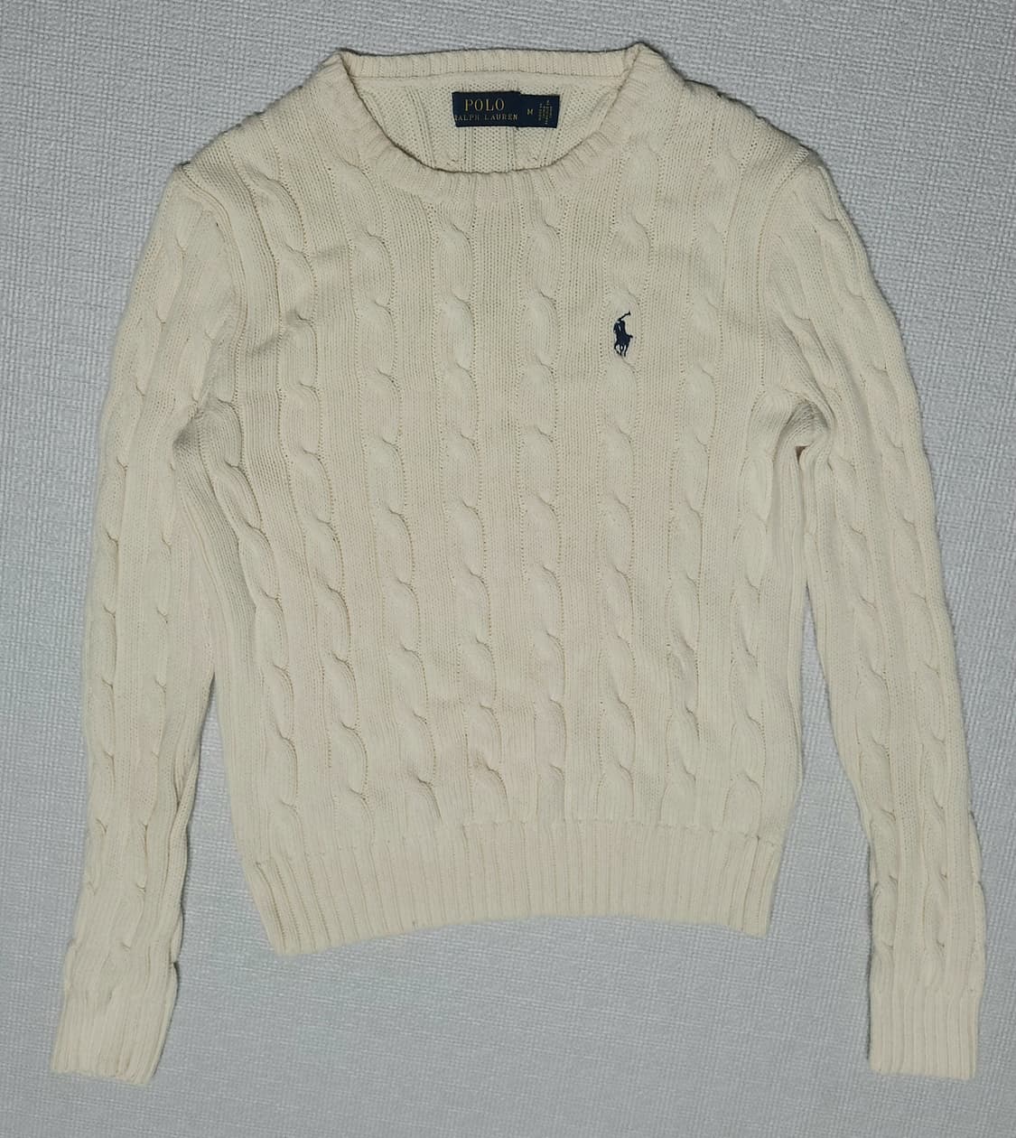 POLO 아이보리 꽈배기 니트(M) 상품이미지2