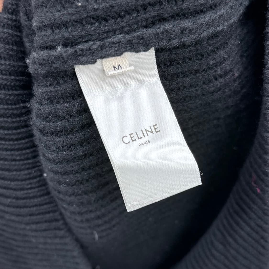 [S+급/M] 셀린느 로고 리브드 울 니트 블랙 스웨터 상품이미지7